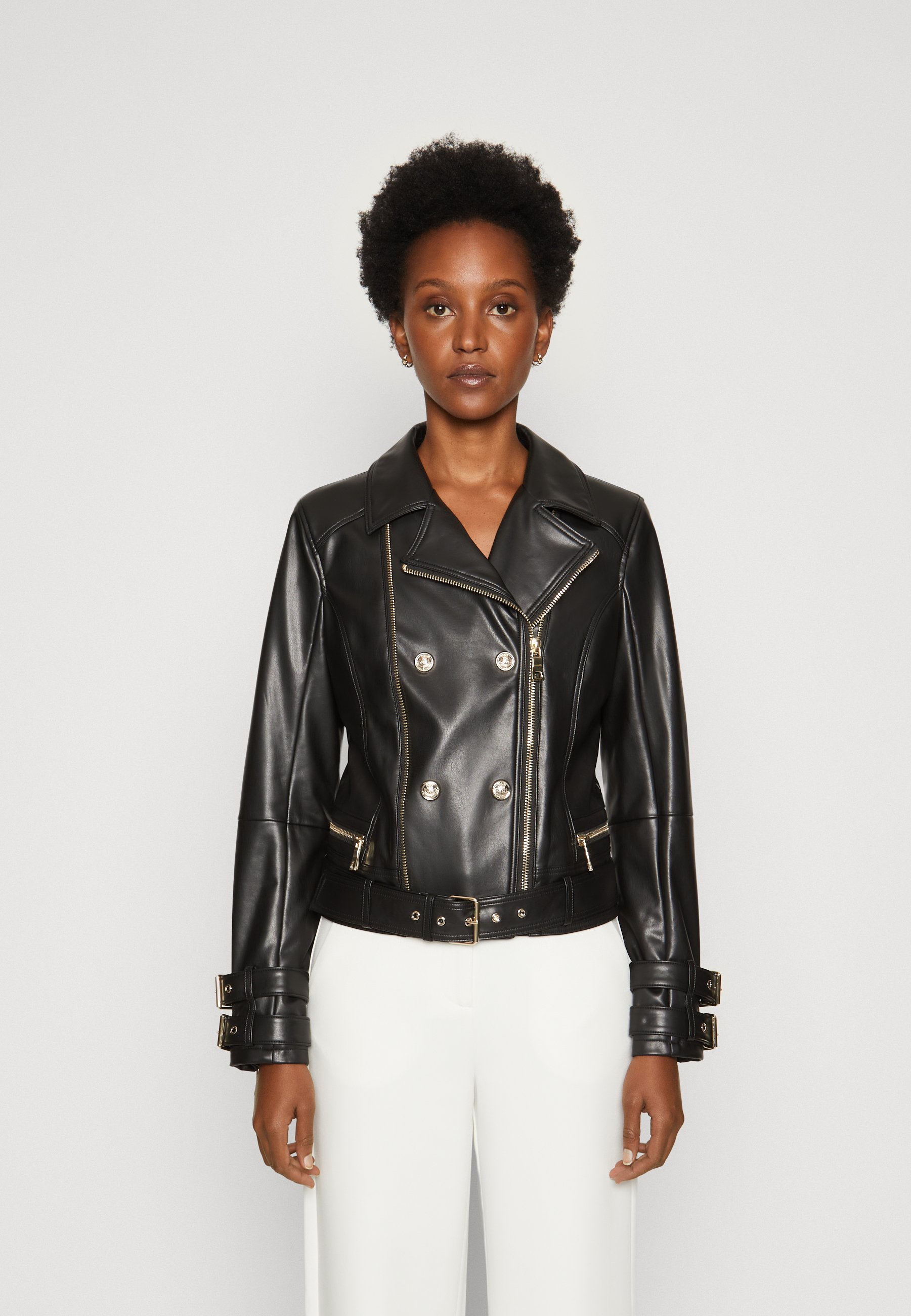 Guess OLIVIA MOTO JACKET - Faux leather jacket - schwarz/black 