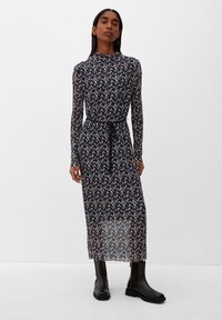 s.Oliver BLACK LABEL MIT FALTENSTRUKTUR - Jurk - schwarz