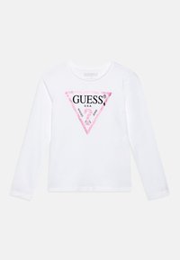 Guess G-LOGO STRASS - T-shirt con stampa - weiß/bianco