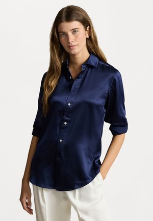SLIM FIT SILK SHIRT - Hemdbluse - newport navy