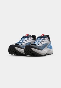 Salomon GENESIS - Trail running shoes - black/white/transcend blue