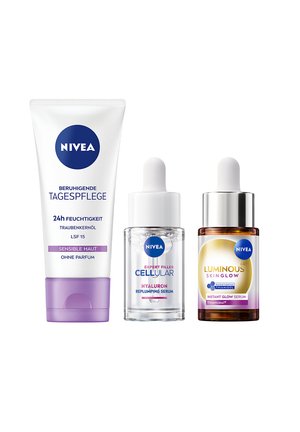 LUMINOUS630® SKIN GLOW INSTANT SERUM + EXPERT FILLER HYALURON + TAGESPFLEGE - Skincare set