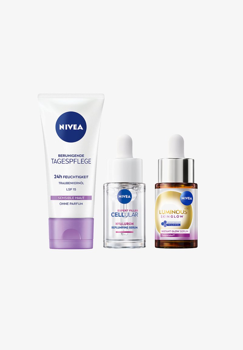 NIVEA - LUMINOUS630® SKIN GLOW INSTANT SERUM + EXPERT FILLER HYALURON + TAGESPFLEGE - Skincare set, Enlarge
