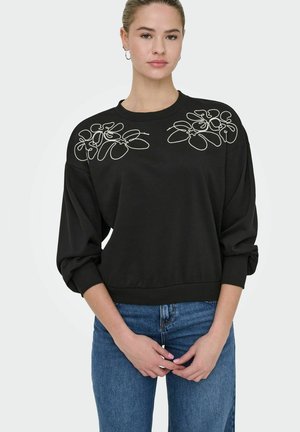 ONLBROOKE O-NECK DETAIL - Sweatshirt - black