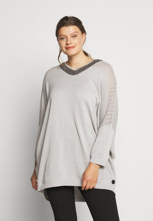 O-NECK SLEEVES - Neule - light grey