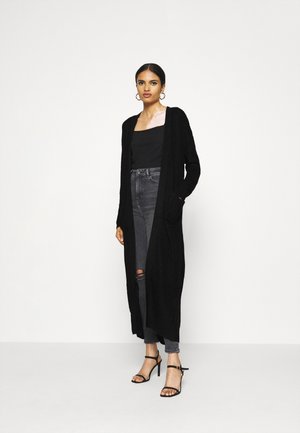 LONGLINE PATCH POCKET CARDI - Cardigan - black