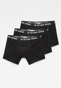 Boxer a bermuda nera in confezione da tre, realizzati in misto cotone, con cintura elastica grigia con logo "G-STAR RAW".