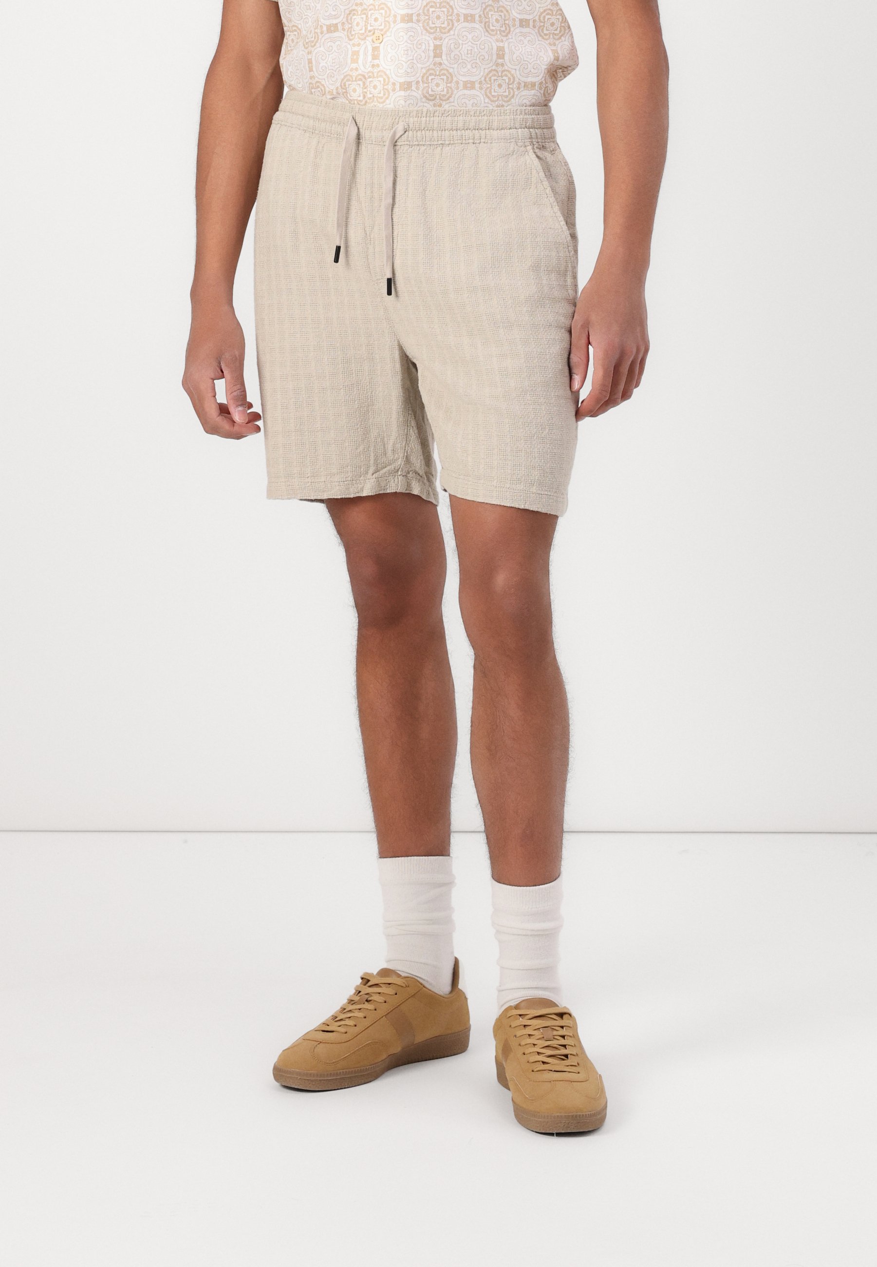 Pantalone Beige Da Uomo In Cottone Con Tasca Posteriore