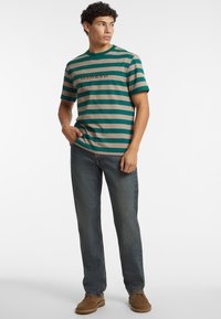 Guess Jeans STRIPED - Marškinėliai su spaudiniu - mehrfarbig grün