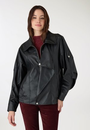 EFFETTO PELLE - Giacca in similpelle - nero