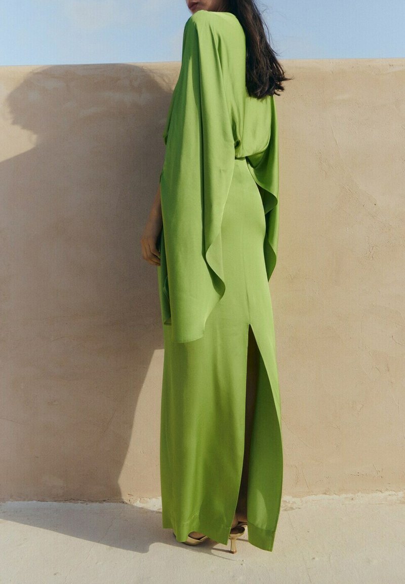Robe Maxi Mango En Coton Popeline - Couleur Vert - Taille M - Longue Et Évasée - Neuf Sans Étiquette