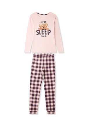 Terranova CON ORSETTO E A QUADRI - Pigiama - rosa chiaro