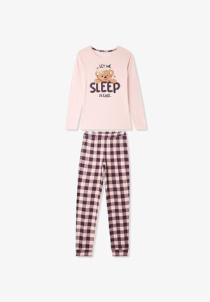 Terranova CON ORSETTO E A QUADRI - Pigiama - rosa chiaro