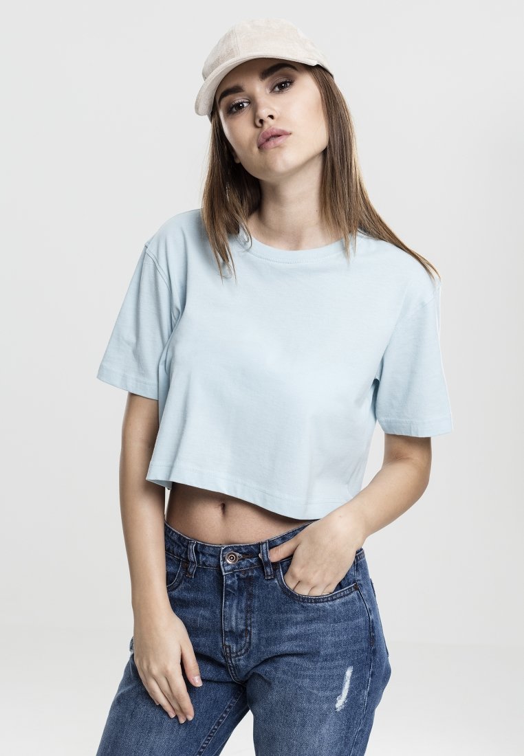 Urban Classics LADIES SHORT OVERSIZED TEE - Jednoduché tričko - light blue