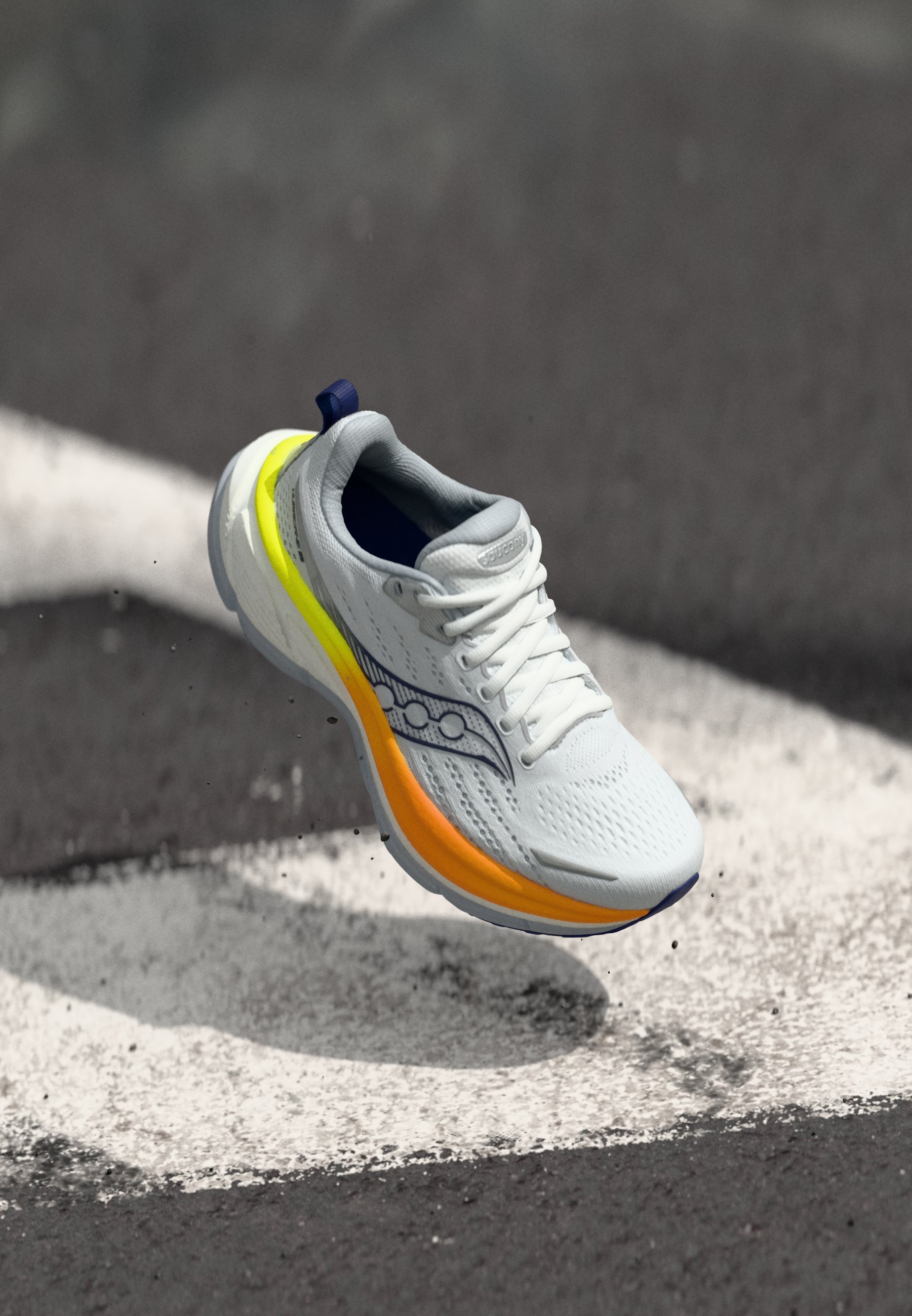 Saucony Hurricane 25 Scarpa Da Ginnastica Uomo - Massima Ammortizzazione, Bianco/Nebbia, Taglia 46.5 EU