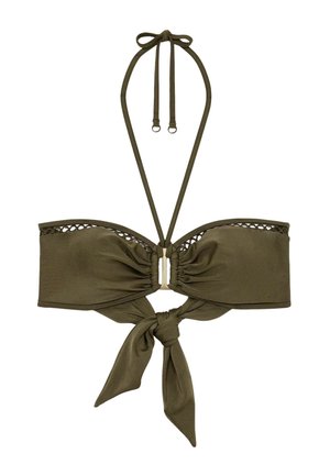 Reiss, REGULAR FIT - JANINA SHIMMER BANDEAU BIKINI TOP - Bikiinide ülaosa - khaki green