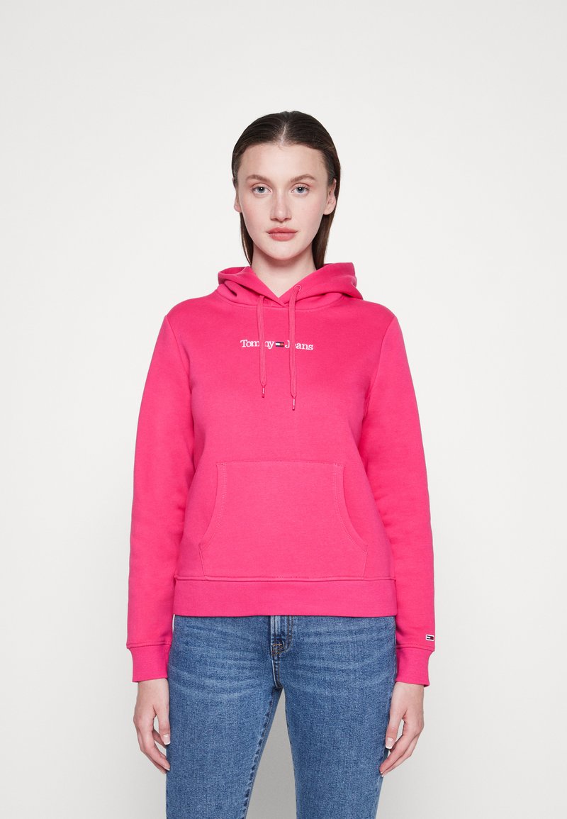 Tommy Jeans SERIF LINEAR HOODIE Sweatshirt jewel pink/pink Zalando.de