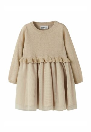 GLITZER - Strikket kjole - cement