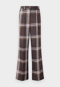 FRONT PLEAT LONG STRAIGHT PANTS CASUAL TAILORING - Püksid - dark brown