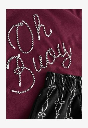 Next, SHORT SET - Pyjama set - chocolate brown slogan