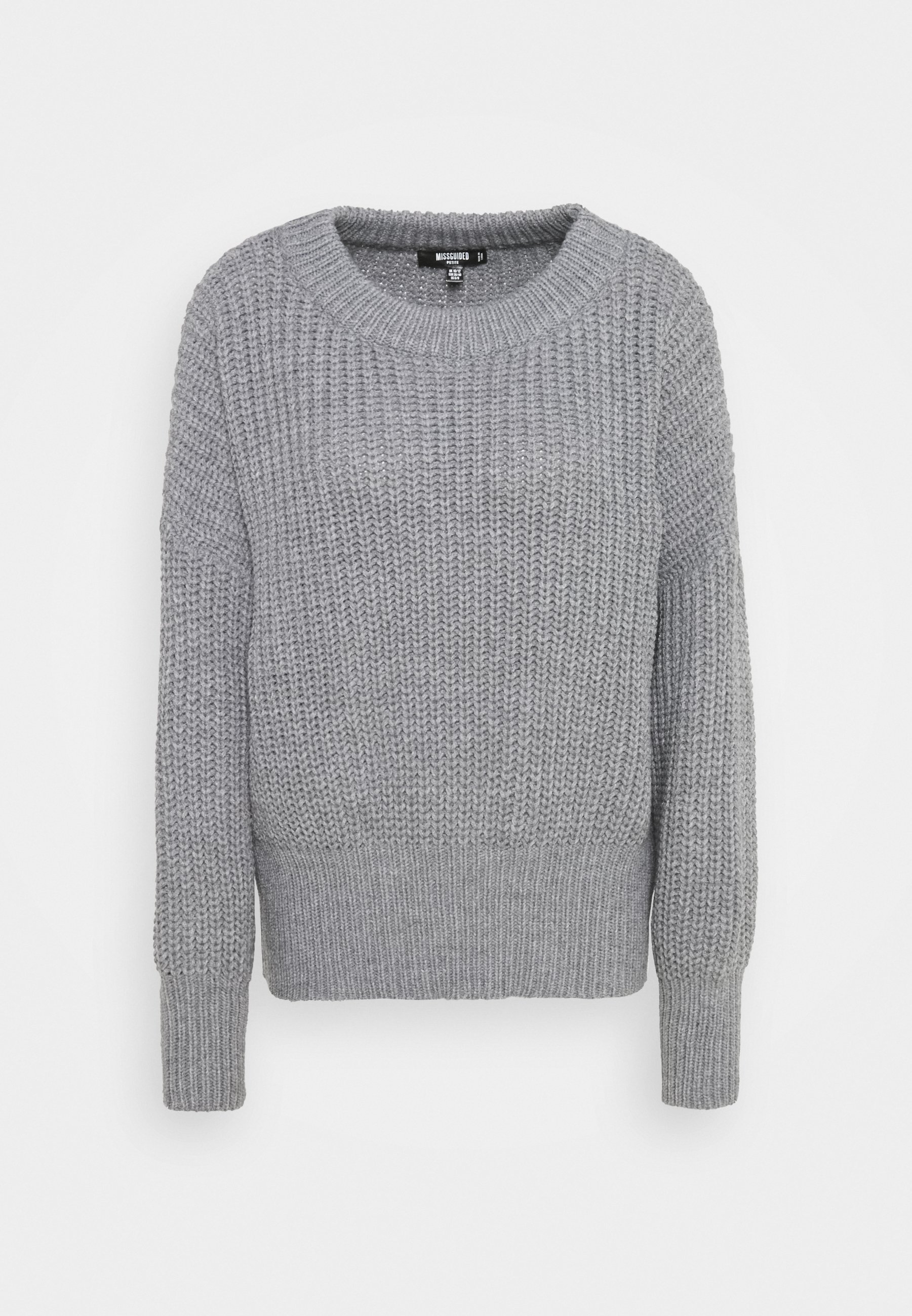 Missguided Petite SHOULDER LIP JUMPER DRESS Trui grey Missguided ONE SHOULDER Trui greyGrijs Zalando.nl