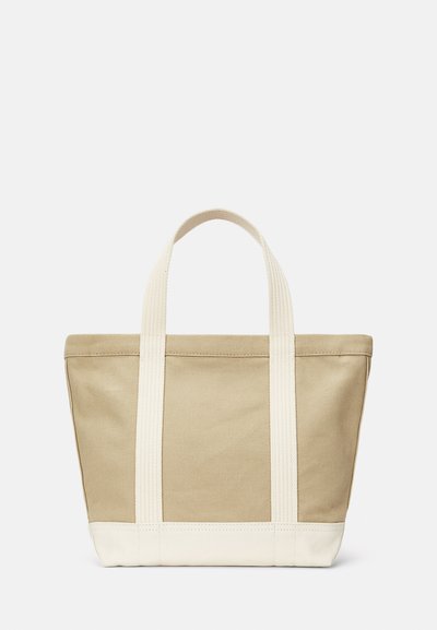 Polo Ralph Lauren CANVAS SMALL POLO BEAR TOTE - Kabelka - tan/ecru