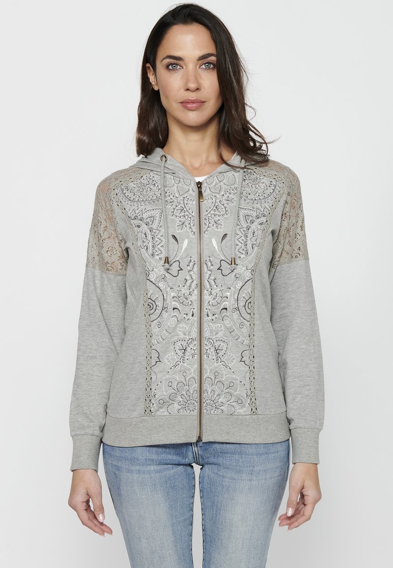 Koroshi Felpa con zip - gris claro vigoré light grey vigoré
