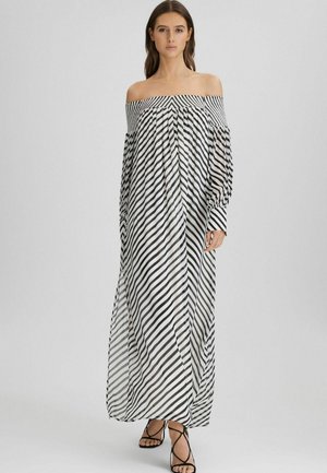 Maksi garuma kleita - black cream