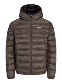 Jack & Jones JJVINCENT PUFFER HOOD - Lengva striukė - chocolate brown
