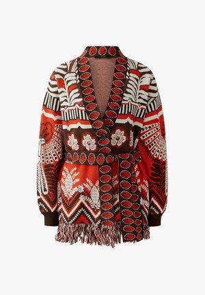 Oui, Cardigan - red/dk brown