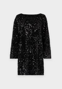 VMETTA BOAT NECK SHORT DRESS - Koktailové šaty/večierkové šaty - black