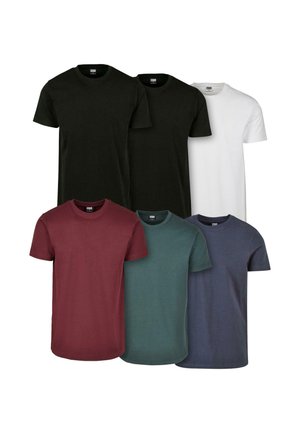 TEE 6-PACK - T-shirt basic - blk blk wht rdwn bttlgrn nvy