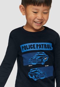 s.Oliver LANGARM MIT GUMMIERTEM FRONT - Longsleeve - navy