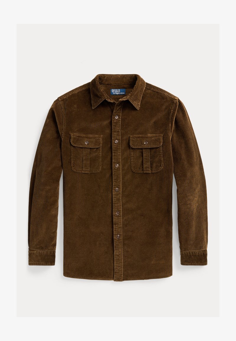 Polo Ralph Lauren CLASSIC FIT SUEDE PATCH CORDUROY SHIRT - Ing - york brown