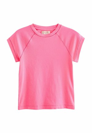 CREW NECK SHORT SLEEVE RAGLAN REGULAR FIT - Paprasti marškinėliai - fluro pink