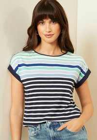 Love & Roses REGULAR FIT CREW NECK - Potiskana majica - blue ombre stripe