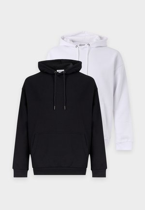 YOURTURN by Zalando, UNISEX 2 PACK  - Суитшърт с качулка - white/black