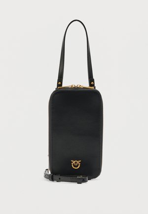 PHONE CASE ZIP AROUND - Kézitáska - nero/antique gold-coloured