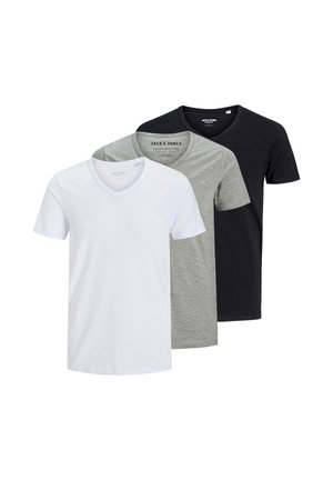 3 PACK - T-shirt basic - weiß/schwarz/hellgrau