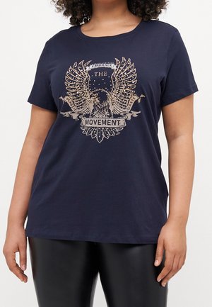 Print T-shirt - dark blue