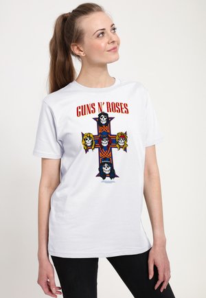 Henry Tiger, ICONIC CROSS VINTAGE ROCK BAND DESIGN - Print T-shirt - white