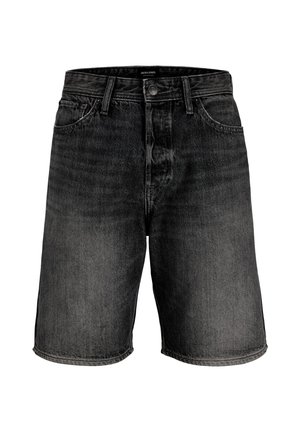 Mustad teksapüksid, millel on klassikaline disain, viis taskut, lukuga suleliist ja töötlemata ääred. Valmistatud vastupidavast puuvillamaterjalist, millel on tuhmunud viimistlus.