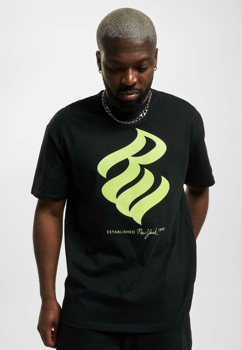 Rocawear - BIGLOGO  - Tricou cu imprimeu - black lime, Extindeți