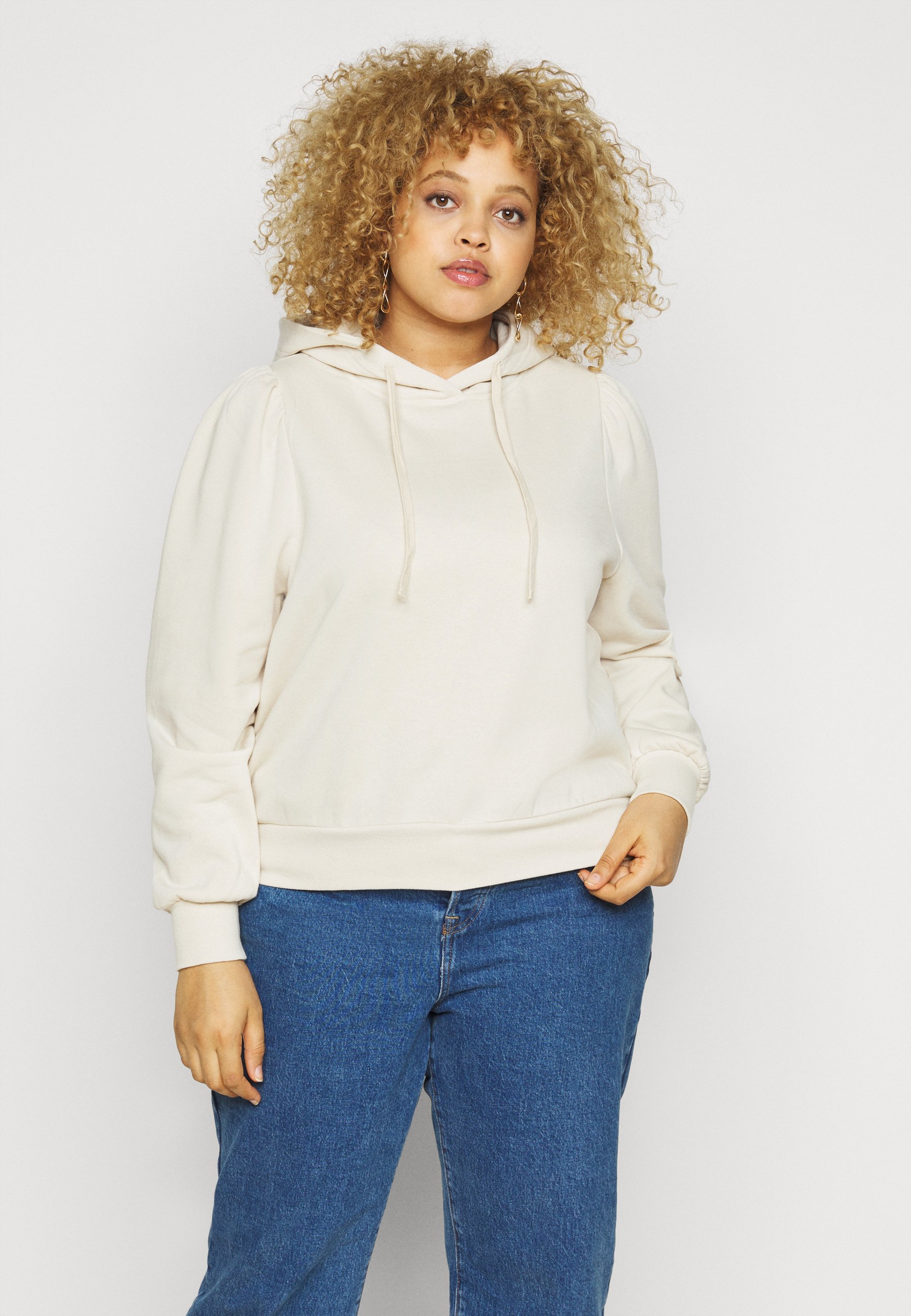 Pieces Curve PCRIBBA HOODIE CURVE Sweatshirt fog GAP Maternity NEW ESSENTIAL BRUSHED ZIP HOODIE - Hettejakke - heather grey
