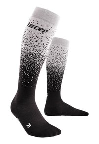 CEP COMPRESSION SNOWFALL SOCKS TALL SKIING MEN - MADE IN GERMANY - Kniestrümpfe - black/off white