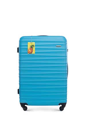LARGE SUITCASE WITH LUGGAGE TAG FROM ABS - Valise à roulettes - blue