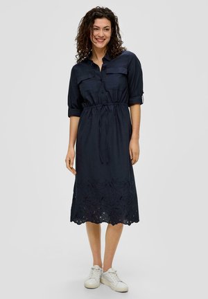 MIT BRODERIE ANGLAISE - Blousejurk - navy