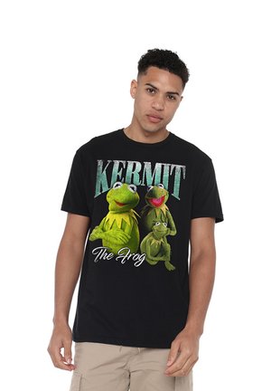 Disney, THE MUPPETS KERMIT THE FROG HOMAGE - Print T-shirt - black