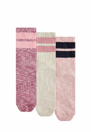 STRIPE CUSHION 3 PACK WITH ARCH SUPPORT - REGULAR FIT - Sokken - pink oatmeal