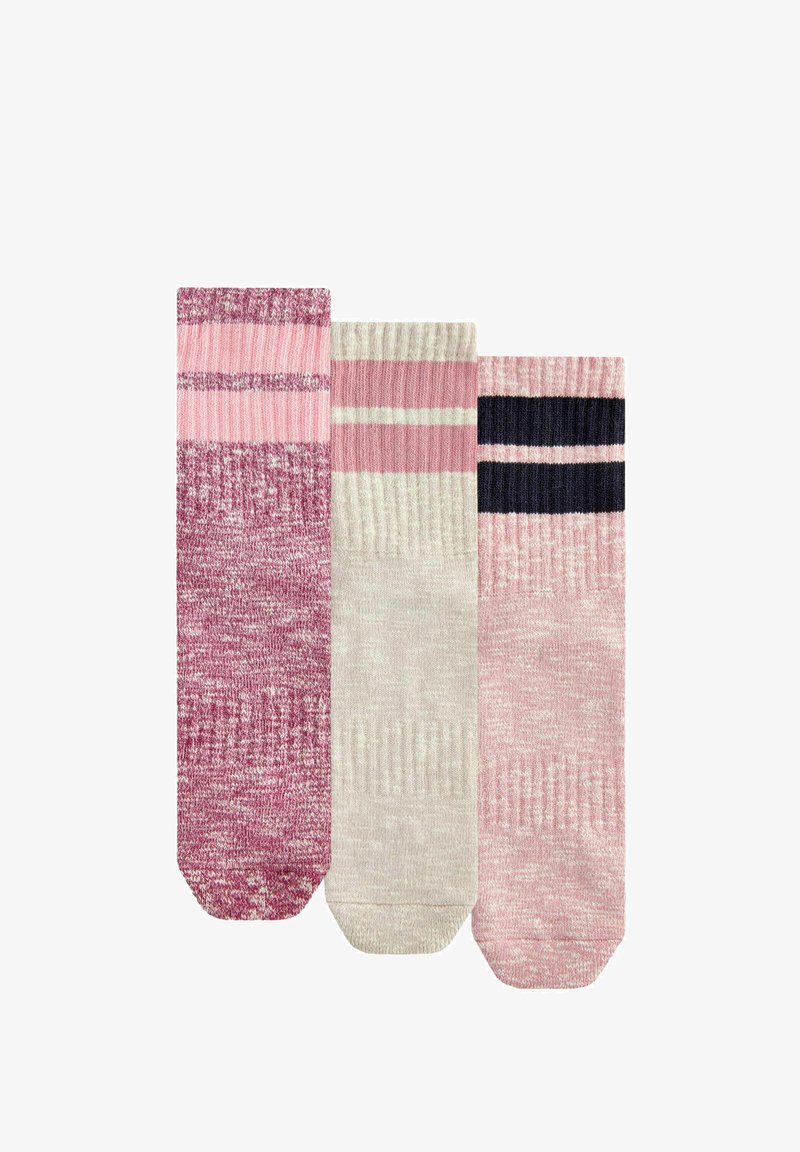 Next STRIPE CUSHION 3 PACK WITH ARCH SUPPORT - REGULAR FIT - Chaussettes - pink oatmeal